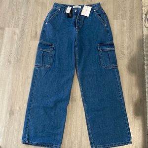 Frankie Shop - kai cropped high rise wide leg jeans